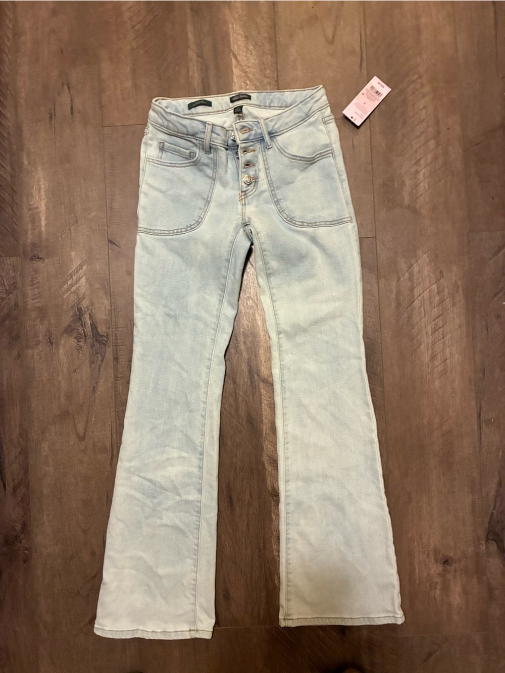 wild fable Light Wash Flare Jeans with Button Front